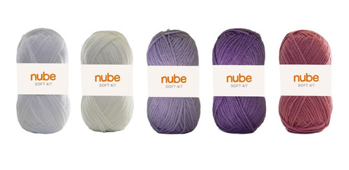 Kit Hilado Nube Soft 4/7 X 5 Ovillos - 1 Ovillo Por Color