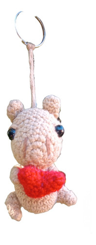 Llavero De Carpincho Enamorado Tejido A Crochet Amigurumi 