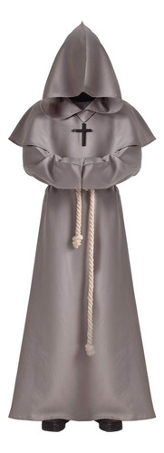 Blessume Túnica Gris Fraile Medieval Capucha Monje Traje Ren