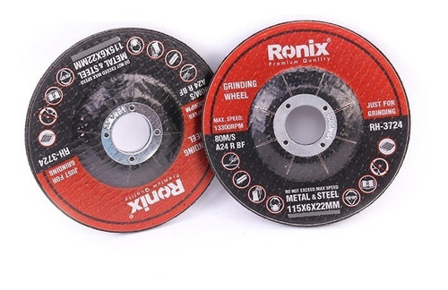 Imagen 6 de 6 de Disco De Desbaste X 10un 115mm X 6mm Ronix