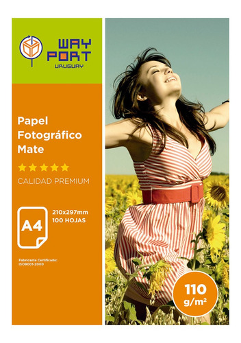 Papel Way Port Mate Coteado A4 110 G 100 Hojas