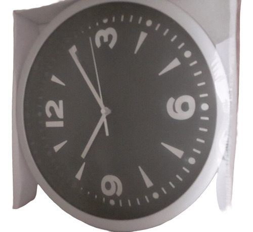 Reloj De Pared Negro Plateado Redondo 25 Cm Jer