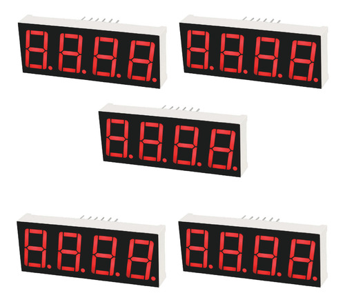 5 Piezas De Display 7 Segmentos 4 Dígitos Rojo Catodo Comun