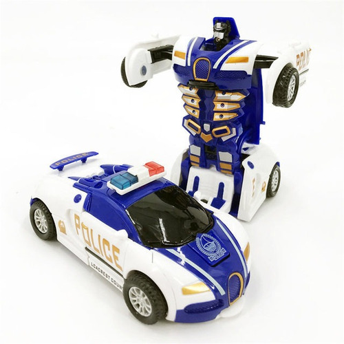 Auto Robot Transformers Policía Luz Y Sonido 360 Ltf Shop 