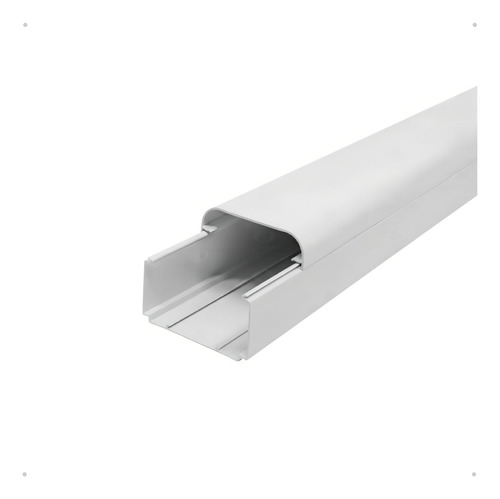 Canaleta Branca Para Acabamento Barra Em 2m - 80x70mm