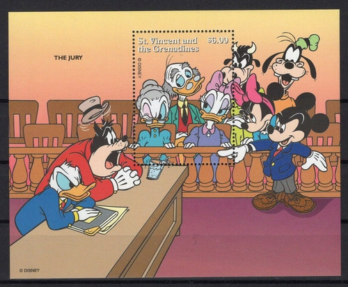 1996 Disney- Mickey- San Vicente Grenadines (bloque) Mint