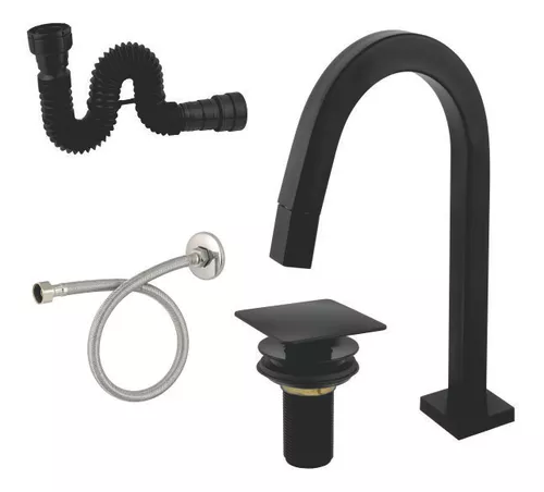 IKEBANA Grifo de baño negro mate,Grifo de lavabo de baño de 2 manijas,Juego  central de 4 pulgadas grifo de baño mejor moderno de acero inoxidable