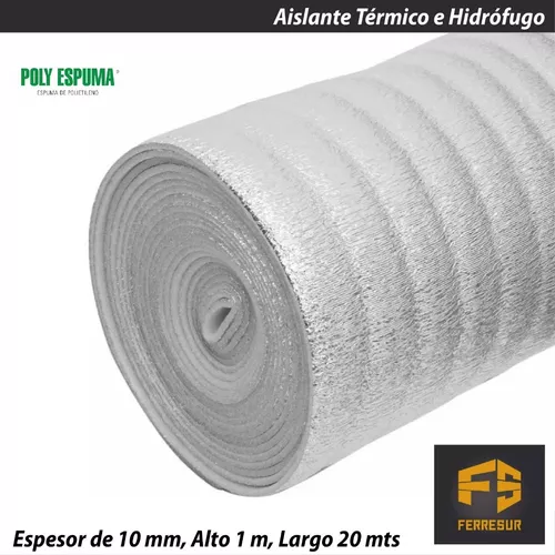 Aislante Térmico e Hidrófugo 1x20m 2mm Espuma Polietileno - Soluciones Chs