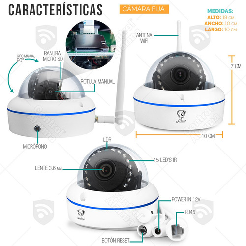 Camara Wifi Ip Mini Domo Espia Video Full Hd Seguridad Dvr Inamabrica Vigilancia Remota App Celular Vision Nocturna