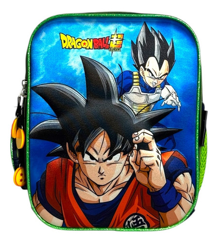 Kit Mochila Dragon Ball Goku Vegeta Lonch Lap Original Prima Azul Azul
