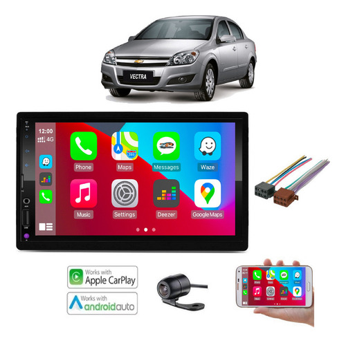 Mp5 Multimidia Android Auto Carplay Moldura Vectra Elegance