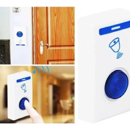 Timbre Inalámbrico Portátil 100 Metros Blanco Hogar Oficina