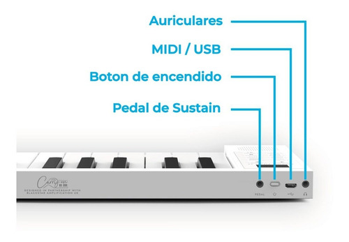Imagen 2 de 5 de Teclado Piano Plegable 49 Teclas Blackstar Carry-on Fp49