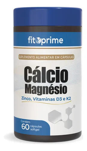 comprar Cálcio Magnésio Zinco Vitaminas D3 K2 Com 60cps Fitoprime Sabor Sem sabor