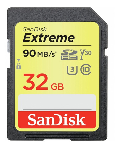 Memoria Sd Sandisk Sdsdxve 32gb Clase 10, U3, V30 Extreme Sd