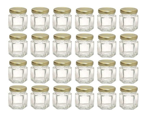 Hexagon Glass Jars Mini Hex Jars 15 Oz Estuche De 24