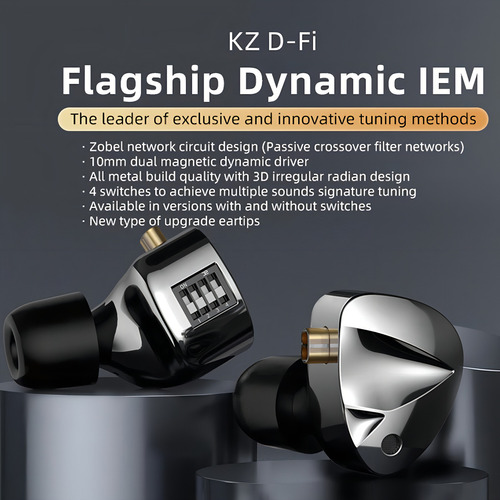 Fone De Ouvido Kz D-fi In-ear Dinâmico Standard Sem Mic Preto
