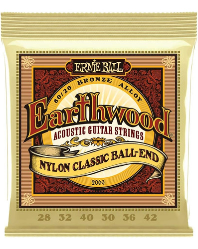 Extremo Esférico Ernie Ball Folk De Nailon Transparente Y Do