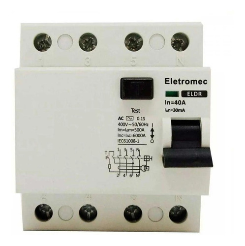 Interruptor Diferencial Dr 40a 4p 30ma 400v Eletromec