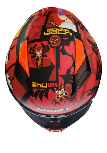 Casco Shaft Integral Cartoon Network 582 Edición Especial Rojo Samurai Jack L