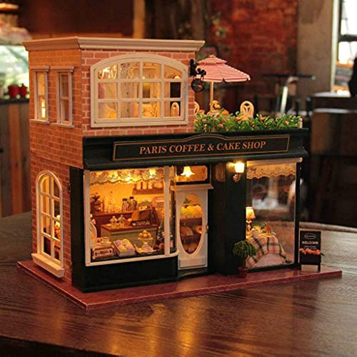 Kit de casa de bonecas em miniatura Rylai DIY com caixa de música