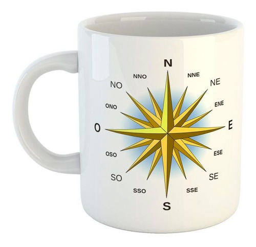 Taza De Ceramica Puntos Cardinales Compass Brujula