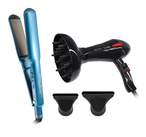 Planchita Babyliss Ancha Funda + Secador De Pelo 1800w 