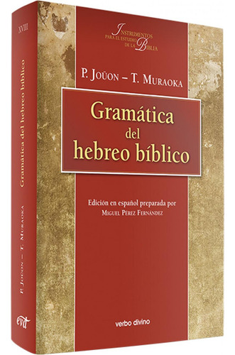 Libro: Gramatica Hebreo Biblico. Jouon, Paul. Verbo Divino