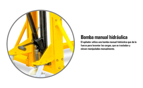 Apilador Manual Carga 1000kg 3mts Uñas Hidraulico Tecnodeliv