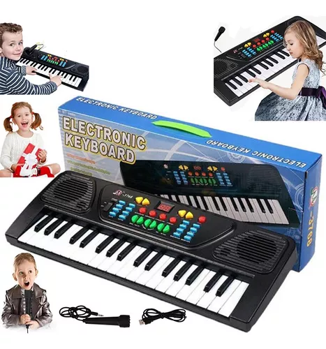 Piano Infantil Eléctrico De Juguete Ts63241 Color Negro 32 Teclas Con  Micrófono