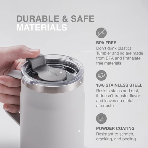 Taza Locknlock Metro Premium De Acero Inoxidable 18/8 Doble