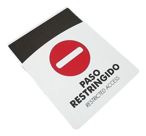 Imagen 2 de 2 de Aviso Letrero Señal Paso Restringido 21x16cm Señalizacion