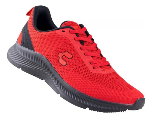 Tenis Caballero Casual Sport Running Charly 1086205 Rojo/ngo
