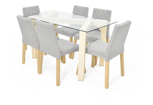 Set Comedor Beirut Miel Con 6 Sillas Cataluña