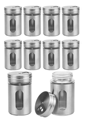 Set X6 Frascos Condimentero Especiero Acero Dosificador Sal