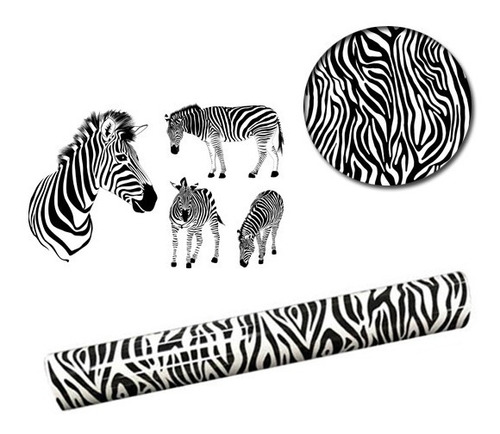 Vinil Textil Pu Animal Print Zebra Tinec