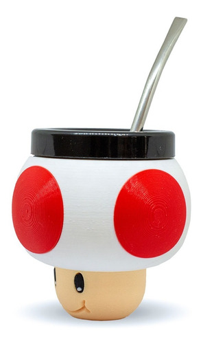 Imagen 3 de 6 de Mate Impreso En 3d Honguito Super Mario Excelente Calidad