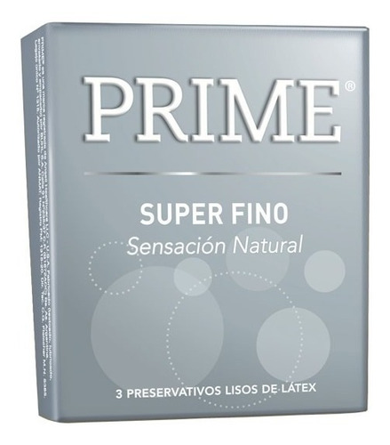 Imagen 1 de 1 de Preservativo Prime X 3 Super Fino Sensación Natural 