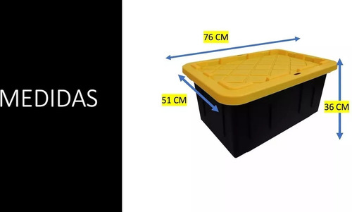 Caja Almacenamiento Greenmade 102 Lts Negra 1pz