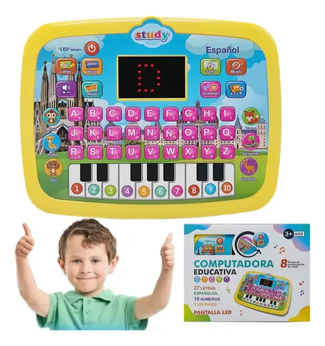 Ordenador Portátil Educativo Para Niños De 3+ Años – Juguete Interactivo Con Música Y Sonidos, Fácil De Transportar