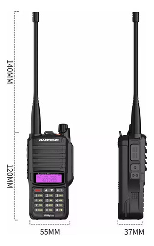 4 Radios Baofeng Uv9r Plus U/vhf Con Manos Libres Bandas 8w Negro Uhf/vuf