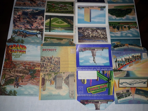 Postales Antigua Made In Usa Lote X 4 Desplegables