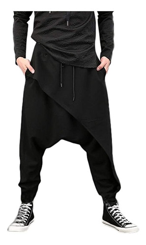 Pantalones Hippie De Hombre Pantalones Harén Negros Lisos En