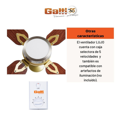 Imagen 6 de 10 de Pack X2 Ventilador De Madera Nacional C/ Rodamientos Gatti Ventilación