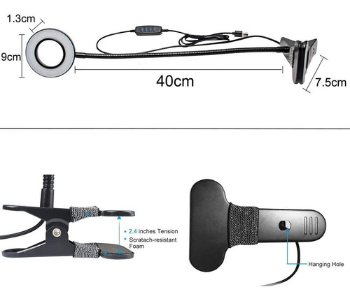 Imagen 7 de 7 de Lámpara De Lectura Led Luz De Libro, Lámpara De Lectura Usb