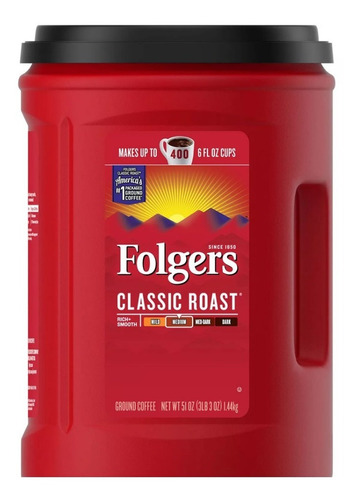 Cafe Folgers Classic Medium Roast Bote Gde 1.44kg *importado