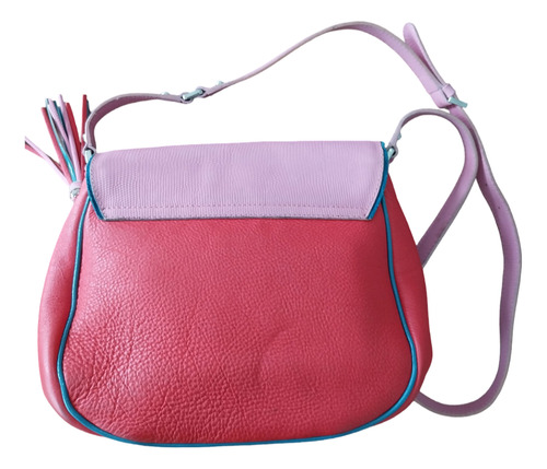 Cartera Jackie Smith Cuero Rojo Y Rosa Correa Regulable Rojo (Usado)