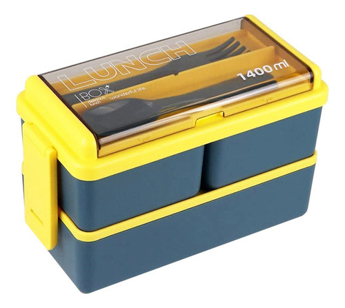 Kit Bento Box, Lonchera Para Adultos De 47.35 Oz, Azul