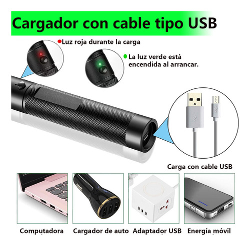 Verde Láser Recargable 20km 5000 Mw Alcance Línea Hot Warm Continua Cgq,con Usb