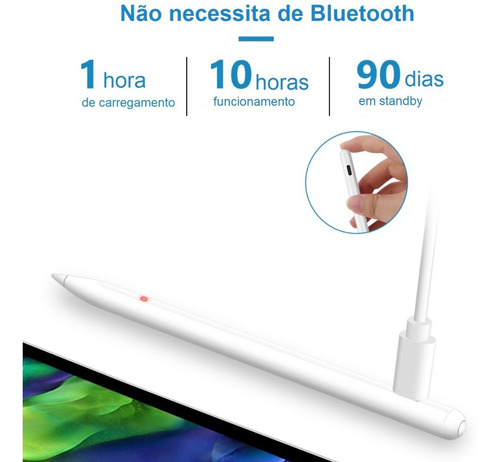 Imagem 4 de 7 de Caneta Pencil Stylus 1.0mm P/ Apple iPad Com Palm Rejection